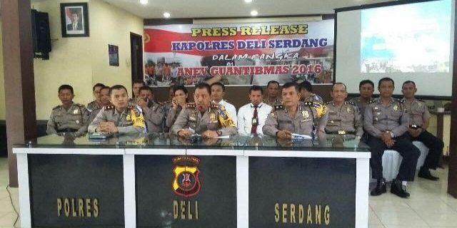 Selama Tahun 2016, Polres Deli Serdang Tangani 1458 Kasus