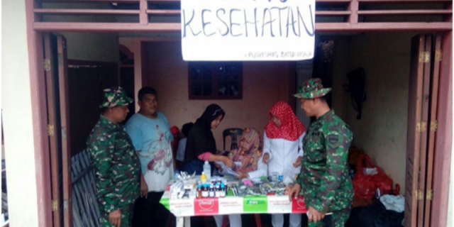 Kodim 0212/TS Dirikan Posko Kesehatan Untuk Korban Banjir di Tapsel