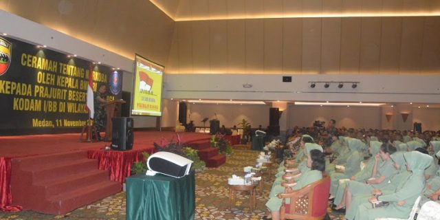 Pangdam I/BB Bacakan Sambutan Acara Penyuluhan Tentang Narkoba