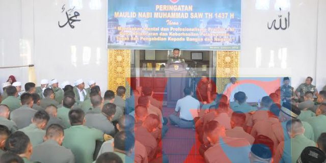 Kasdam I/BB Pimpin Peringatan Maulid Nabi Muhammad SAW Tahun 1437 H/2016