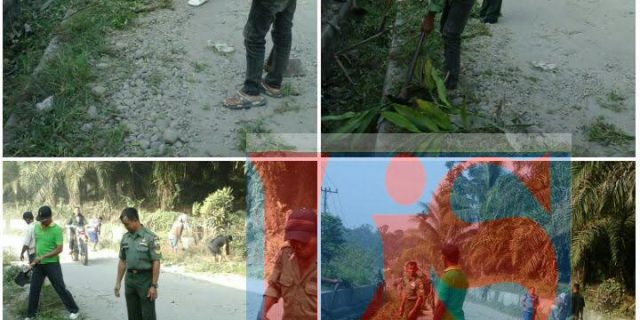 Koramil 03/Sei Bingie Bersama Masyarakat Gelar Kegiatan Kebersihan