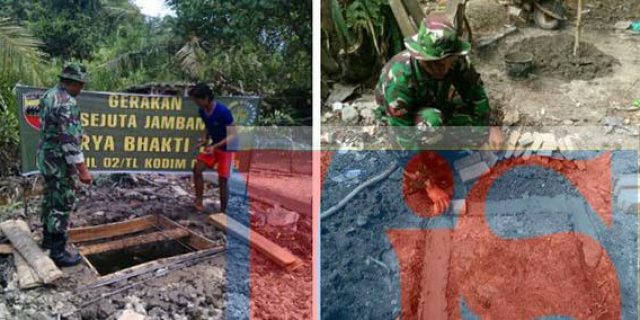 Babinsa Tanjung Leidong Buat  Jamban Sehat Untuk Masyarakat