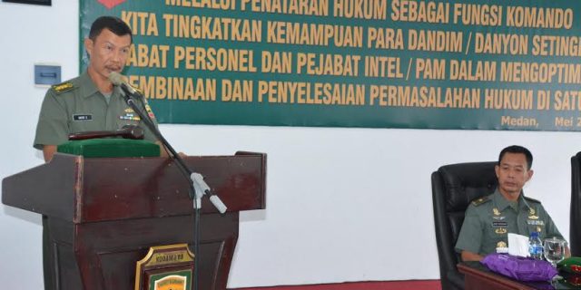 Pangdam I/BB Buka Penataran Hukum Kepada Dandim dan Danyon Pangdam I/BB Buka Penataran Hukum Kepada Dandim dan Danyon