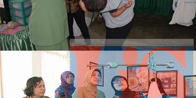 Ketua Persit KCK Koorcab Rem 022 PD I/BB Kunjungi Pos Yandu 